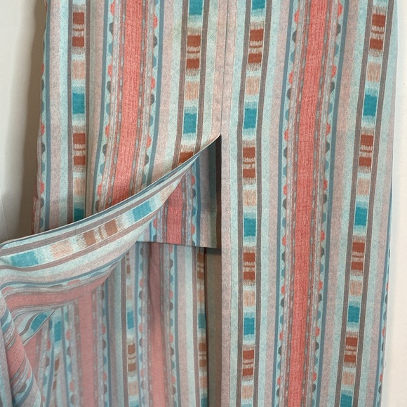 BCBG MaxAzria | Jane  Blue & Pink Striped Multicolor Maxi Skirt - highlow inside - Picture 4 of 6